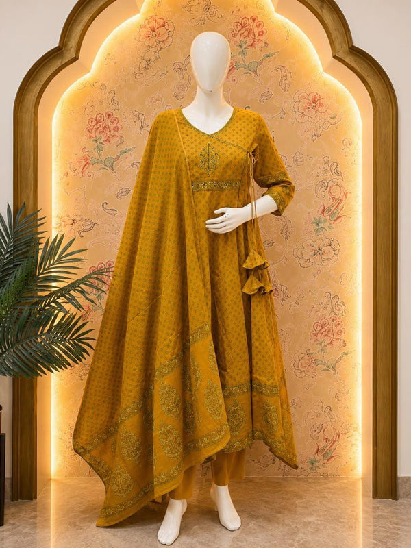 Mustard Grace Anarkali Set