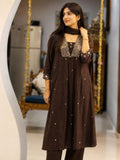 Cocoa Charm Anarkali Dress Set