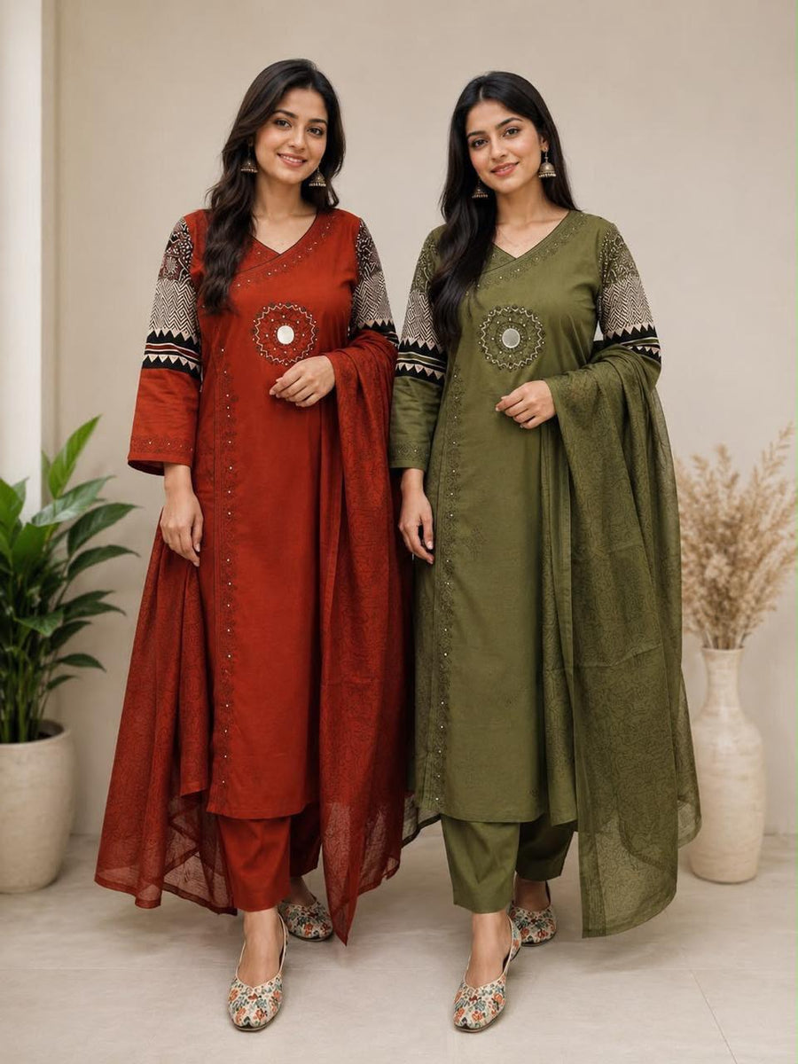 Rustic Charm Printed Suit Set