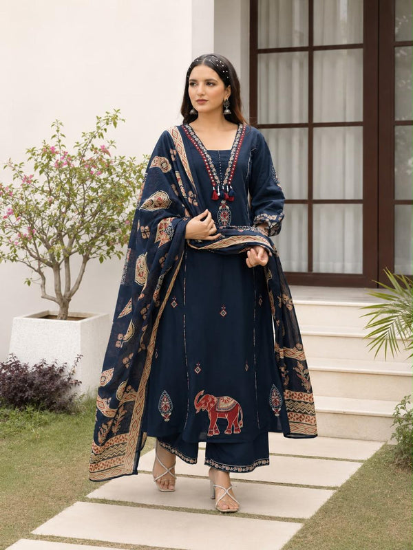 Midnight Elephant Heritage Suit Set